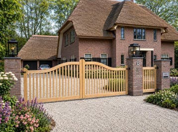 Eiken toegangspoorten, Tuin en Terras, Tuinpoorten, 100 tot 150 cm, Nieuw, Ophalen of Verzenden, Hout