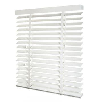 Witte Houten Jaloezieën op Maat – 50mm – met luxe band, Huis en Inrichting, Stoffering | Gordijnen en Lamellen, 200 cm of meer