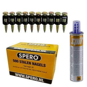 22mm 500 stalen nagels &amp; Spit Pulsa 800 gasbus, Ophalen of Verzenden, Nieuw