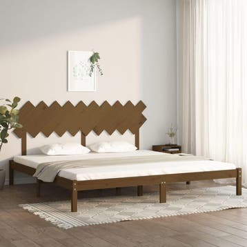 vidaXL Bedframe massief hout honingbruin 200x200 cm, Bruin, Verzenden, Overige maten, 200 cm