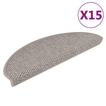 vidaXL Trapmatten zelfklevend 15 st sisal-look 65x21x4cm, Doe-het-zelf en Verbouw, Ladders en Trappen, Verzenden, Nieuw