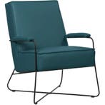 Leren fauteuil Hope - Toledo Turquoise (blauw), Huis en Inrichting, Fauteuils, Nieuw, Ophalen of Verzenden, Eigentijds, Industrieel, Modern, Scandinavisch