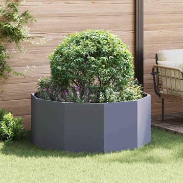 vidaXL Plantenbak Antraciet 120 x 120 x 50 cm Staal, Tuin en Terras, 100 cm of meer, Verzenden, Nieuw, Metaal