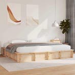vidaXL Bedframe Bruin 180 x 200 cm Massief grenenhout, Verzenden, Nieuw, Bruin, Hout