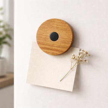 HOCHO Eikenhouten Koelkastmagneet ø60 mm – Chique en Pers, Ophalen of Verzenden, Nieuw