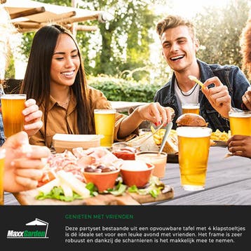 MaxxGarden Opvouwbare Picknicktafel - Biertafel met banke..., Tuin en Terras, Tuintafels, Verzenden, Nieuw