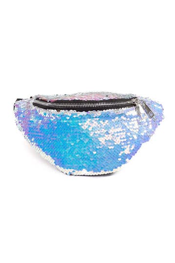 KIMU® Heuptasje Pailletten Iridescent Parelmoer Zilver Fanny, Ophalen of Verzenden, Nieuw, Overige typen