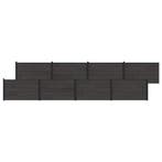 vidaXL Hekpaneel 8 pcs WPC en Aluminium Zwart, Verzenden, Nieuw