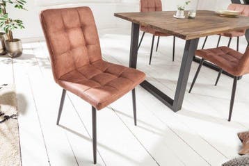 Retro design stoel MODENA vintage bruin met decoratieve, Huis en Inrichting, Ophalen of Verzenden, Nieuw