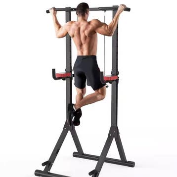 Opvouwbare Power Tower Dip Station Verstelbaar Pro Max, Sport en Fitness, Verzenden, Nieuw