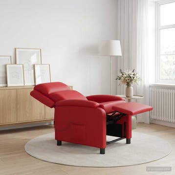 vidaXL Massage Recliner Rood Kunstleer, Huis en Inrichting, Fauteuils, Verzenden, Nieuw