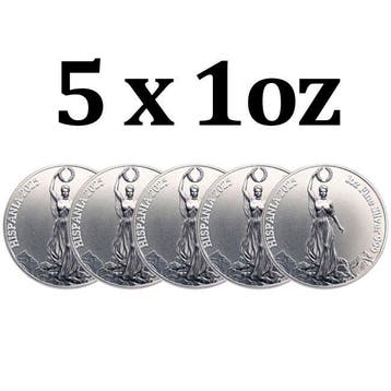 Hispanië. 5 Pesos 5 x 2025 1 oz Hispania 999 Fine Silver