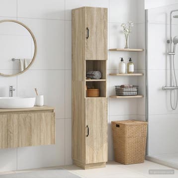 vidaXL Badkamerkast met Open Plank HOORN Sonoma Eiken 30 x, Verzenden, Nieuw