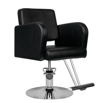 Hair System HS92 Kappersstoel Zwart – Luxe Eco-Leder – 360°, Ophalen of Verzenden, Nieuw