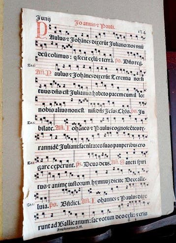 Catholic Church - Antiphonarium Romanum sheet Italian Venice