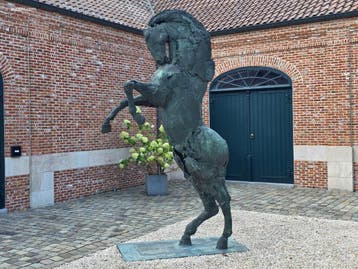 Bronzen monumentaal steigerend paard Jan...