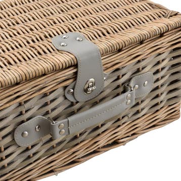 Picknickmand voor 4 personen - incl. inhoud - grijs, Verzenden, Nieuw