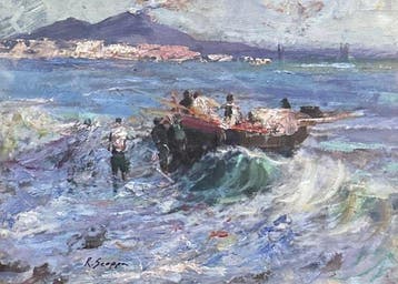 Raimondo Radames Scoppa (1877-1957) - Pescatori nel Golfo di