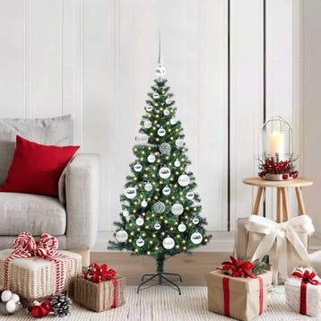 vidaXL Kunstmatig Voorverlicht Kerstboom Groen 120 cm PVC en, Verzenden, Nieuw