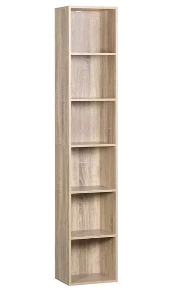 Boekenkast met 6 Vakken – Smalle Moderne Opbergkast, Huis en Inrichting, Kasten | Boekenkasten, Verzenden, Nieuw