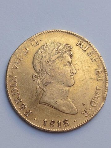 Spanje. Fernando VII. 8 Escudos 1816 Mexico JJ. Busto