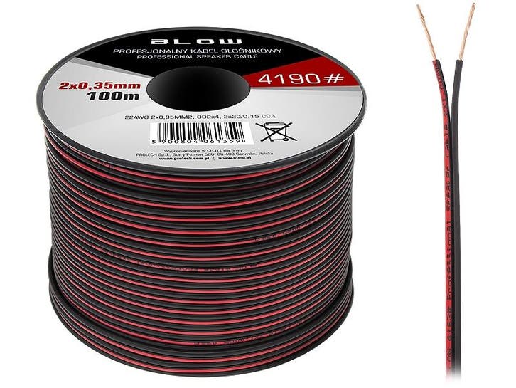 Luidsprekerkabel 2 x 0.35 mm zwart/rood op rol 100 meter, Audio, Tv en Foto, Audiokabels en Televisiekabels, 10 meter of meer