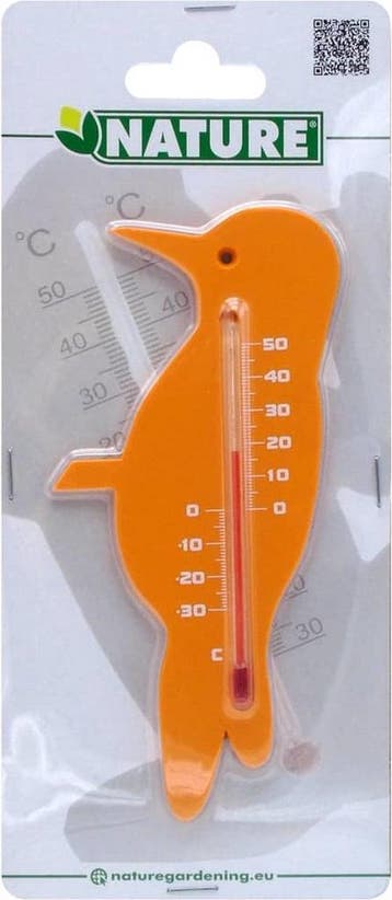 Kunststof Muurthermometer 15cm Oranje Specht voor Binnen..., Verzenden, Nieuw