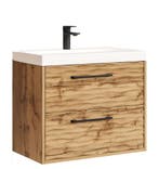 Badkamermeubel Etna 60cm eiken Badmeubel met wastafel, Verzenden, Nieuw, Wastafelkast
