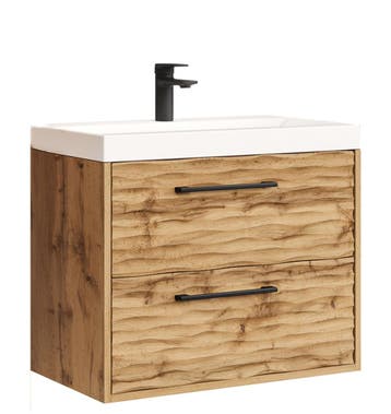 Badkamermeubel Etna 60cm eiken Badmeubel met wastafel, Verzenden, Nieuw, Wastafelkast