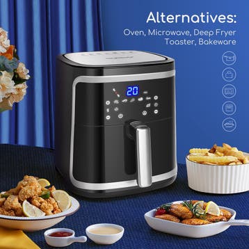 Airfryer XXL - heteluchtfriteuse - 7L - 1900W - Zwart - Aigo, Verzenden, Zo goed als nieuw