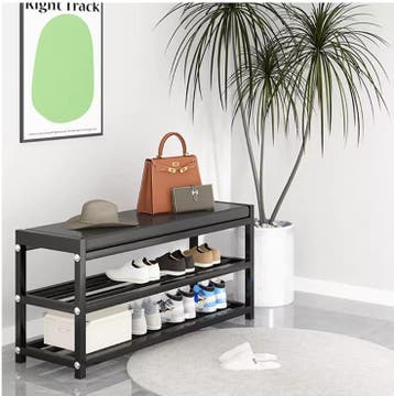 Schoenenrek met Zitbank – 3 Lagen Carbonstaal 70×25×41 cm, Huis en Inrichting, Kasten | Schoenenkasten, Verzenden, Nieuw