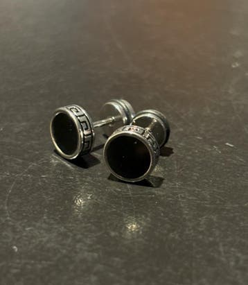No-Fade Zilver-Stijl Vergulde Onyx Zwarte Gelaagde Oorbellen, Sieraden, Tassen en Uiterlijk, Oorbellen, Overige materialen, Nieuw