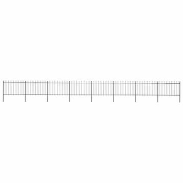 vidaXL Tuinhek met speerpunt staal 1339x120 cm zwart, Verzenden, Nieuw, IJzer, 1 tot 2 meter