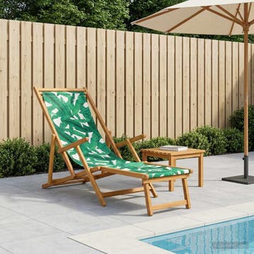 vidaXL Opvouwbare zonnebed 3 Positie Massief Eucalyptus Hout, Tuin en Terras, Verzenden, Nieuw