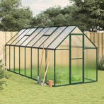 vidaXL Tuinkas met basisframe 445x169x195 cm aluminium groen, Tuin en Terras, Kassen, Verzenden, Nieuw