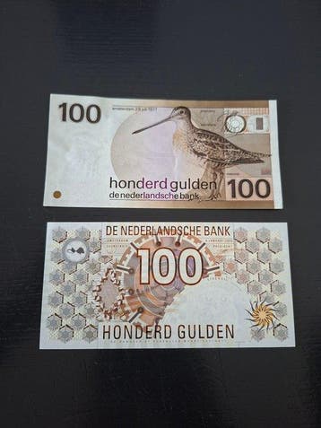 Nederland. - 2 x 100 Gulden 1977, 1992 - Nvph 123, 124