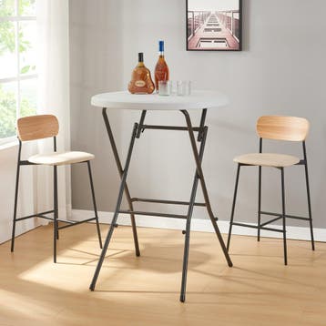 Klaptafel Ljusnarsberg tuintafel rond Ø80x110 cm wit [en.cas, Verzenden, Nieuw
