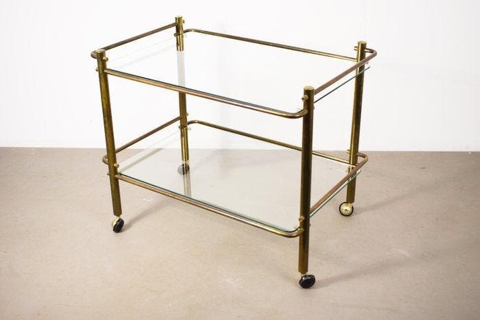 Trolley - Messing, Glas, Antiek en Kunst, Antiek | Meubels | Stoelen en Banken