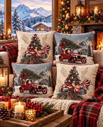 Collectie 4 Kerstkussens - Incanto di Natale - Kussen, Nieuw