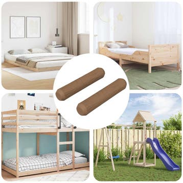 vidaXL Houten Dowels 2 st Bruin Ø 8 x 35 mm Massief hout, Verzenden, Nieuw