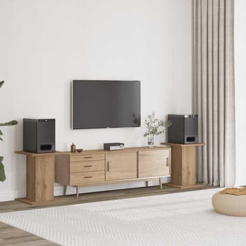 vidaXL Speakerstandaards 2 st 30x30x40 cm hout artisanaal, Muziek en Instrumenten, Verzenden, Nieuw