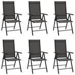 Tuinstoelen 6 st inklapbaar textileen zwart, Tuin en Terras, Tuinstoelen, Verzenden, Nieuw