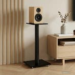 vidaXL Luidsprekerstandaards 2 st 1 pijler gehard glas zwart, Muziek en Instrumenten, Standaards, Verzenden, Nieuw