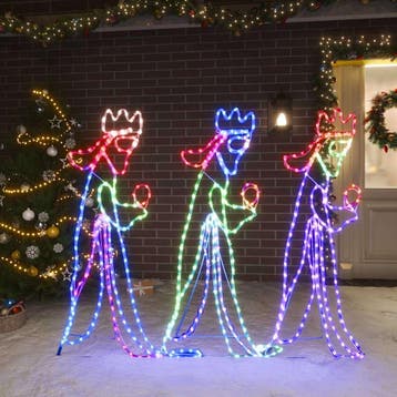 vidaXL Kerstfiguren drie koningen met 504 LEDs 99,5x45,5 cm, Diversen, Verzenden, Nieuw
