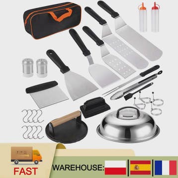 Complete BBQ Grill Accessoires Set met Burger Press & Spatel, Verzenden, Nieuw