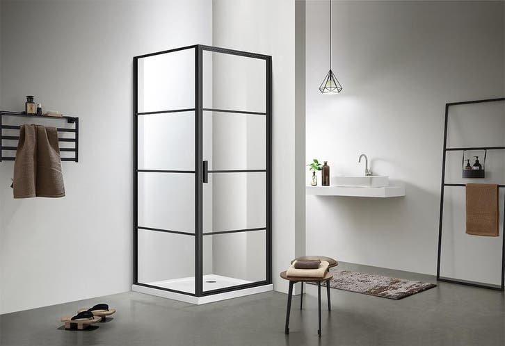 Sani Royal Douchecabine Mat Zwart 90x90 cm Nero, Doe-het-zelf en Verbouw, Sanitair
