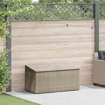 vidaXL Tuinbox 110x50x58 cm poly rattan lichtgrijs, Verzenden, Nieuw