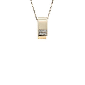 Gouden hanger met diamant van Le chic 18 karaat, Sieraden, Tassen en Uiterlijk, Verzenden, Zo goed als nieuw, Goud