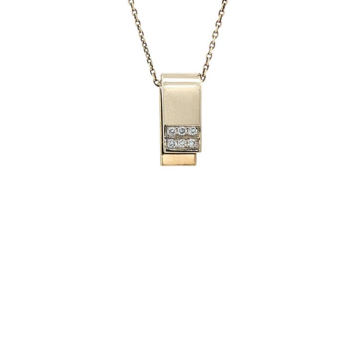 Gouden hanger met diamant van Le chic 18 karaat, Sieraden, Tassen en Uiterlijk, Kettinghangers, Goud, Zo goed als nieuw, Verzenden