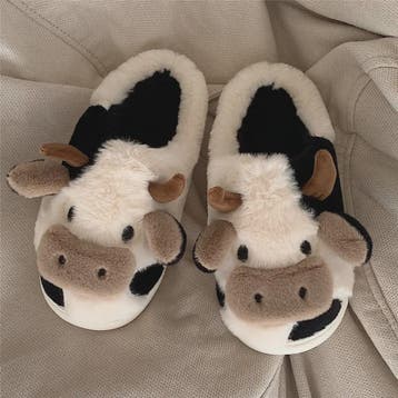 Warme Pluche Koe Pantoffels voor Dames & Heren - Comfortabel